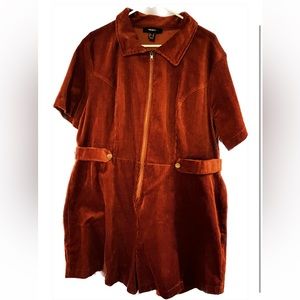 Corduroy Zipper Jumpsuit